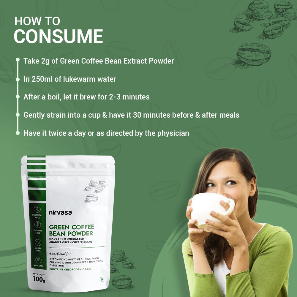 Nirvasa Unroasted Green Coffee Powder - 100 gms